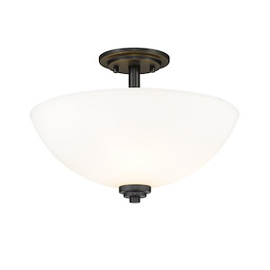 Ashton - 3 Light Semi-Flush Mount in Contemporary Style - 15.75 Inches Wide by 11 Inches High - 495531