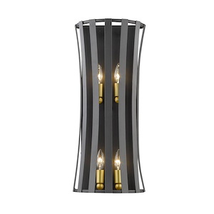 Geist - 4 Light Wall Sconce in Architectural Style - 10.5 Inches Wide by 24 Inches High