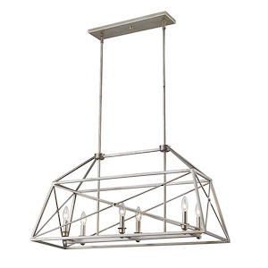 Trestle - 6 Light Pendant in Architectural Style - 12 Inches Wide by 17.75 Inches High