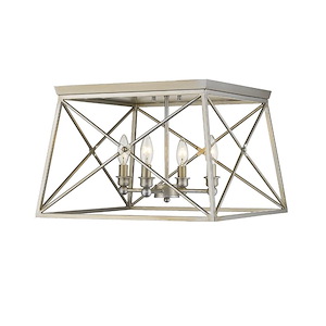 Trestle - 4 Light Flush Mount in Industrial Restoration Style - 18 Inches Wide by 12 Inches High