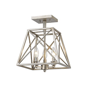 Trestle - 3 Light Semi-Flush Mount in Coastal Style - 11 Inches Wide by 14 Inches High