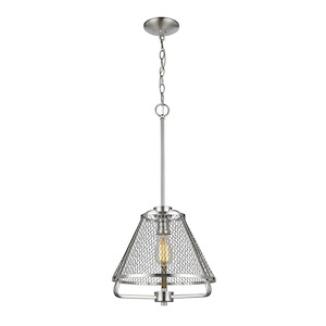 Iuka - 1 Light Pendant in Industrial Style - 12 Inches Wide by 26.5 Inches High