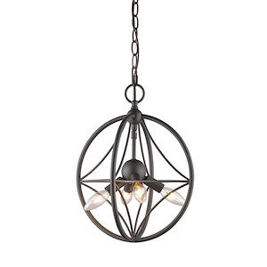 Cortez - 4 Light Pendant in Transitional Style - 12 Inches Wide by 15 Inches High