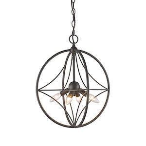Cortez - 4 Light Pendant in Transitional Style - 16 Inches Wide by 19 Inches High