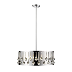 Oberon - 6 Light Pendant in Fusion Style - 24.5 Inches Wide by 56.75 Inches High