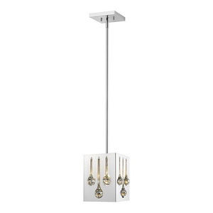 Oberon - 1 Light Square Pendant in Transitional Style - 7 Inches Wide by 56.75 Inches High - 689034