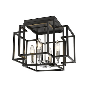 Titania - 4 Light Flush Mount in Transitional Style - 14 Inches Wide by 12 Inches High