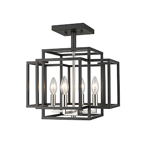Titania - 4 Light Semi-Flush Mount in Transitional Style - 14 Inches Wide by 15 Inches High