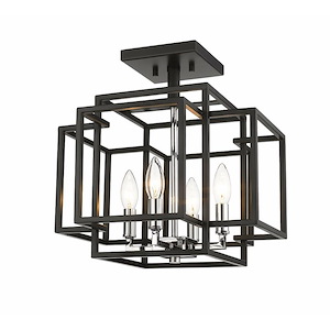Titania - 4 Light Semi-Flush Mount in Fusion Style - 14 Inches Wide by 15 Inches High