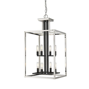 Quadra - 8 Light Chandelier in Linear Style - 15 Inches Wide by 29.5 Inches High