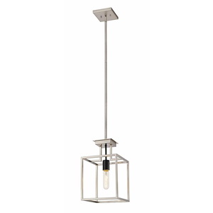 Quadra - 1 Light Mini Pendant in Linear Style - 8 Inches Wide by 13 Inches High