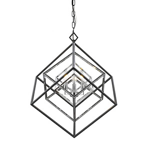 Euclid - 3 Light Chandelier in Linear Style - 23 Inches Wide by 25 Inches High - 689127