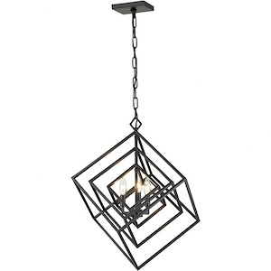 Euclid - 3 Light Chandelier In Contemporary Style-25 Inches Tall and 23 Inches Wide - 1096969