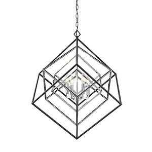 Euclid - 4 Light Chandelier in Linear Style - 29.5 Inches Wide by 31.5 Inches High