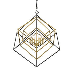 Euclid - 6 Light Chandelier in Linear Style - 35.5 Inches Wide by 38 Inches High - 689125