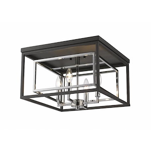Euclid - 4 Light Flush Mount in Transitional Style - 15 Inches Wide by 10.5 Inches High