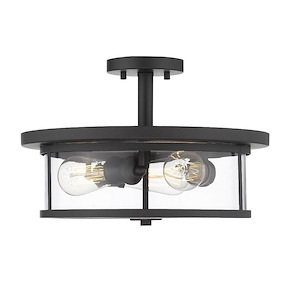 Savannah - 3 Light Semi-Flush Mount in Transitional; Style - 15.75 Inches Wide by 11 Inches High