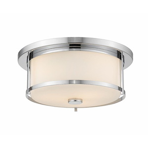 Savannah - 2 Light Flush Mount in Midcentury Style - 13.75 Inches Wide by 5 Inches High - 746980