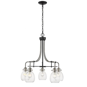 Kraken - 5 Light Chandelier in Industrial Style - 25 Inches Wide by 26.5 Inches High