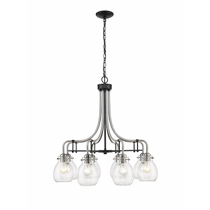Kraken - 8 Light Chandelier in Industrial Style - 28 Inches Wide by 28 Inches High