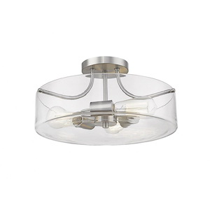 Delaney - 3 Light Semi-Flush Mount In Transitional Style-9.25 Inches Tall and 15 Inches Wide