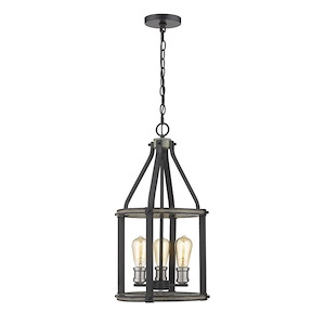 Kirkland - 3 Light Pendant in Restoration Style - 12 Inches Wide by 24 Inches High