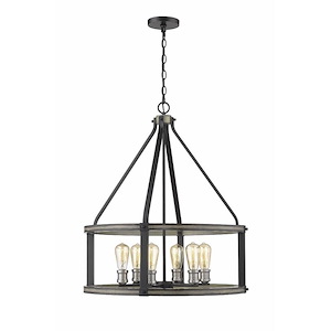 Kirkland - 6 Light Pendant in Restoration Style - 26 Inches Wide by 25.75 Inches High - 856827