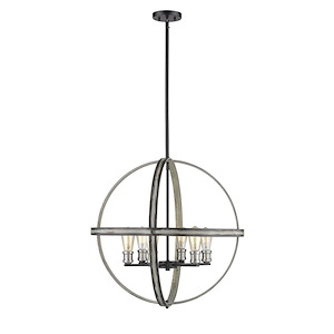 Kirkland - 6 Light Pendant in Restoration Style - 26 Inches Wide by 25.75 Inches High
