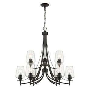 Joliet - 9 Light Chandelier in Shabby Chic Style - 31 Inches Wide by 31.5 Inches High