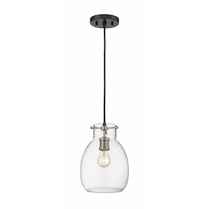 Bella - 1 Light Mini Pendant in Craftsman Industrial Style - 8 Inches Wide by 11.5 Inches High