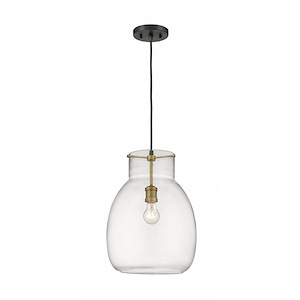 Bella - 1 Light Pendant in Retro Style - 12 Inches Wide by 16.5 Inches High