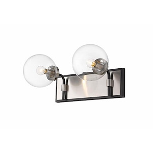 Parsons - 2 Light Bath Vanity in Retro Style - 16 Inches Wide by 7.75 Inches High