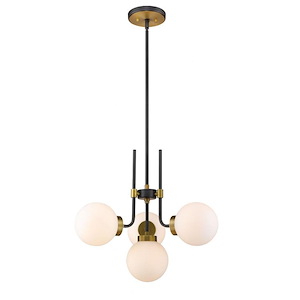 Parsons - 4 Light Chandelier in Retro Style - 22 Inches Wide by 97.75 Inches High