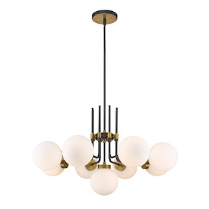 Parsons - 9 Light Chandelier in Retro Style - 32 Inches Wide by 97.75 Inches High