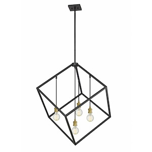 Vertical - 4 Light Pendant in Linear Style - 34 Inches Wide by 36.5 Inches High - 937966