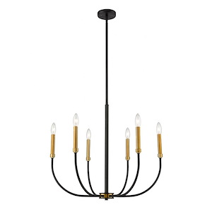 Haylie - 6 Light Chandelier In Transitional Style-106.25 Inches Tall and 26 Inches Wide - 1093801