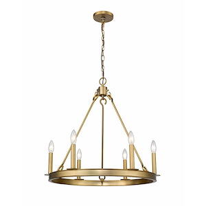Barclay - 6 Light Chandelier in Linear Style - 25 Inches Wide by 24 Inches High