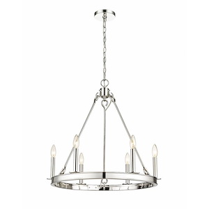 Barclay - 6 Light Chandelier-24 Inches Tall and 25 Inches Wide