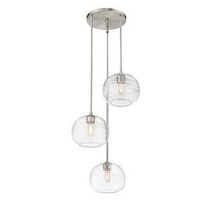 Harmony - 3 Light Pendant in Urban Style - 20 Inches Wide by 30 Inches High