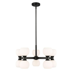 Artemis - 10 Light Chandelier In Mid-Century Modern Style-12.75 Inches Tall and 25 Inches Wide - 1298320