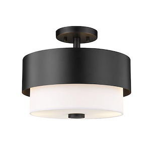 Counterpoint - 2 Light Semi-Flush Mount In Modern Style-10.75 Inches Tall and 13 Inches Wide