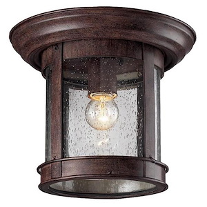 1 Light Outdoor Flush Mount in Seaside Style - 9.75 Inches Wide by 7.75 Inches High