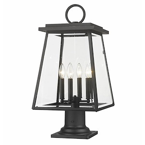 Broughton - 4 Light Outdoor Pier Mount Light In Craftsman Style-24.5 Inches Tall and 12.5 Inches Wide