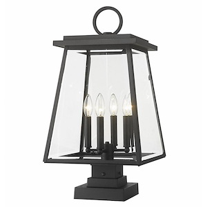 Broughton - 4 Light Outdoor Pier Mount Light In Craftsman Style-24.25 Inches Tall and 12.5 Inches Wide