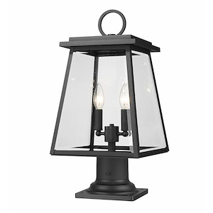 Broughton - 2 Light Outdoor Pier Mount Light In Craftsman Style-21.25 Inches Tall and 10.25 Inches Wide