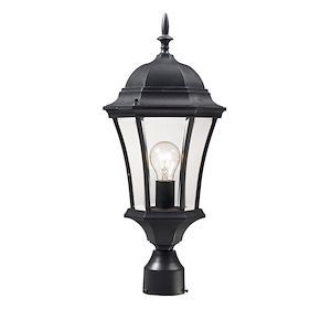Wakefield - 1 Light Outdoor Post Mount Lantern in Fusion Style - 9.5 Inches Wide by 22 Inches High - 342313