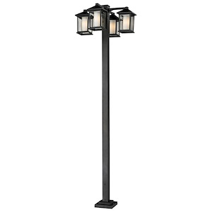 Mesa - 4 Light Outdoor Post Mount Lantern in Fusion Style - 30 Inches Wide by 99 Inches High - 383024