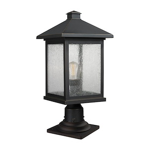 Portland - 1 Light Outdoor Pier Mount Lantern in Seaside Style - 9.5 Inches Wide by 20.5 Inches High