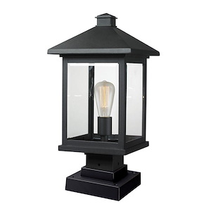 Portland - 1 Light Outdoor Square Pier Mount Lantern in Seaside Style - 9.5 Inches Wide by 19.5 Inches High - 457463