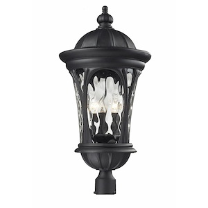 Doma - 3 Light Outdoor Post Mount Lantern in Gothic Style - 14 Inches Wide by 28 Inches High - 382938